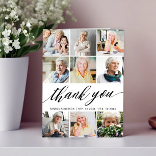 Modern Photo Collage Funeral Thank You