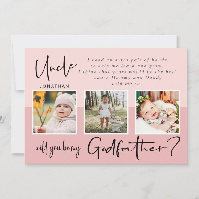 Modern Photo Collage Godfather Proposal  (Front)