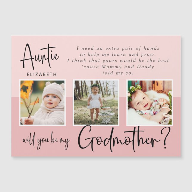 Modern Photo Collage Godmother Proposal  (Front)
