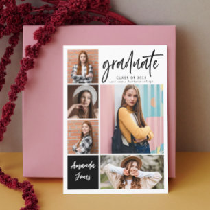 Modern Photo Collage Graduation  Invitation