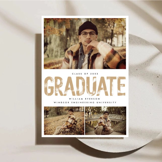 Modern photo collage Graduation Invitation (Creator Uploaded)