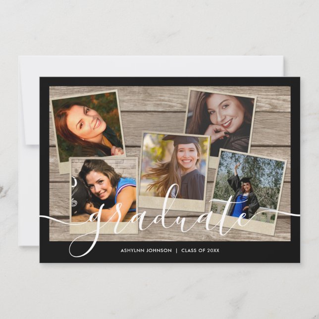 Modern Photo Collage Graduation Invitation (Front)