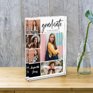 Modern Photo Collage Graduation Keepsake  Block