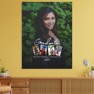 Modern Photo Collage Graduation Keepsake Canvas Print