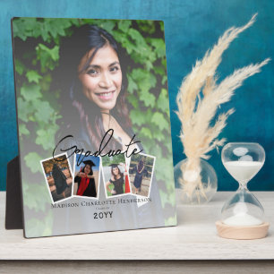 Modern Photo Collage Graduation Keepsake White Plaque