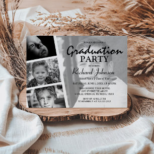 Modern Photo Collage Graduation Party Invitation