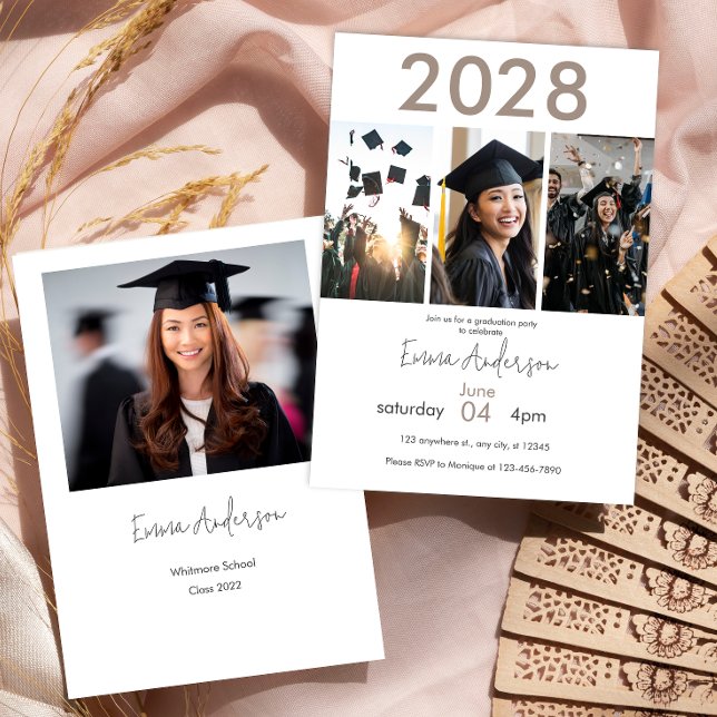 Modern Photo Collage Graduation Party Invitation (Creator Uploaded)