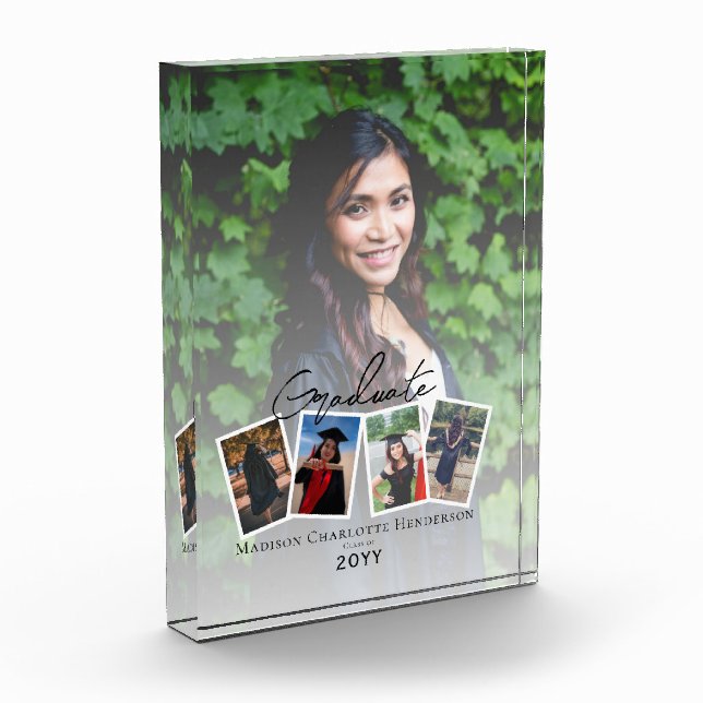 Modern Photo Collage Graduation | White (Left)