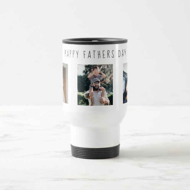 Modern Photo Collage & Happy Fathers Day  Travel Mug (Center)