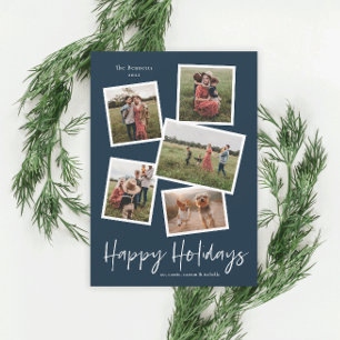 Modern Photo Collage Happy Holidays Holiday Card