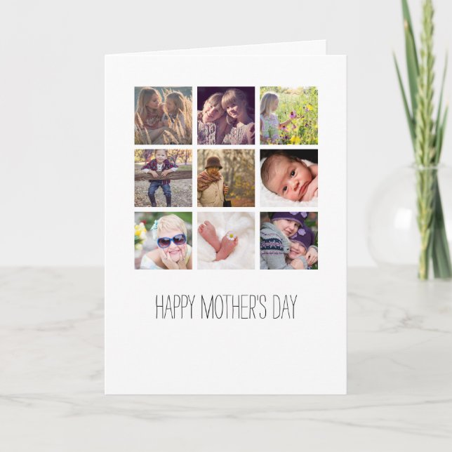 Modern Photo Collage | Happy Mother's Day Holiday Card (Front)