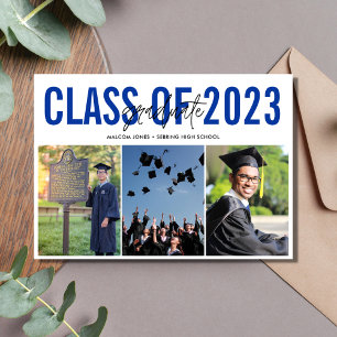 Modern Photo Collage High School Graduation Announcement