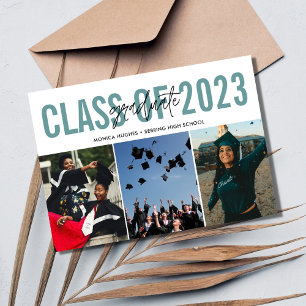 Modern Photo Collage High School Graduation Announcement
