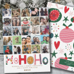 Modern photo collage Ho Ho Ho Christmas Card<br><div class="desc">Introducing our elegant and joyful Christmas card, designed to showcase your unique family photos in a fun and festive way. With a 25-photo template, this card allows you to create a stunning collage of cherished memories, capturing the essence of togetherness during the holiday season. Adding a playful touch to the...</div>