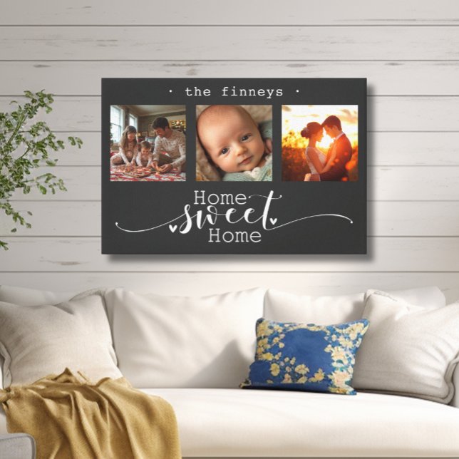 Modern Photo Collage Home Sweet Home Canvas Print (Creator Uploaded)