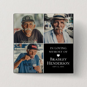 Modern Photo Collage Memorial Keepsake 15 Cm Square Badge