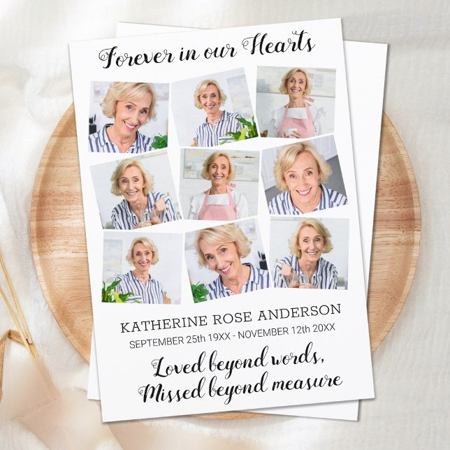 Modern Photo Collage Memorial Keepsake Funeral  Thank You Card (Creator Uploaded)