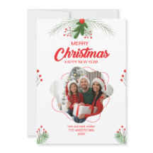 Modern Photo Collage Merry Christmas Holiday Card