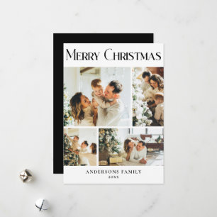 Modern Photo Collage Merry Christmas Holiday Card