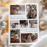 Modern Photo collage Merry Christmas   Holiday Card<br><div class="desc">Celebrate the season in style with our Modern Festive Seven Photo Collage Christmas Holiday Card. This beautifully designed card features seven of your favourite photos, arranged in a clean and contemporary layout. Paired with elegant script, it brings a touch of sophistication to your holiday greetings. Perfect for sharing memorable moments...</div>
