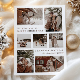 Modern Photo collage Merry Christmas Holiday Card