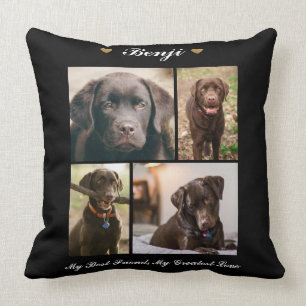 Modern Photo Collage Milestone Keepsake Dogs Cats  Cushion