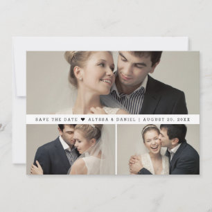 Modern Photo collage Minimalist Wedding  Save The Date