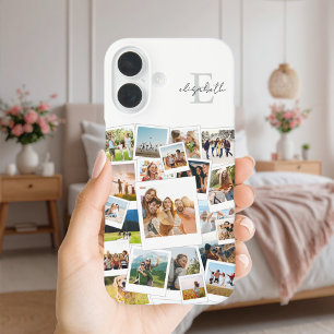 Modern Photo Collage Monogram iPhone 16 Case
