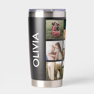 Modern Photo Collage Monogram Insulated Tumbler