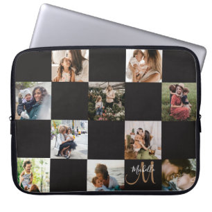Modern Photo Collage & Monogram  Laptop Sleeve