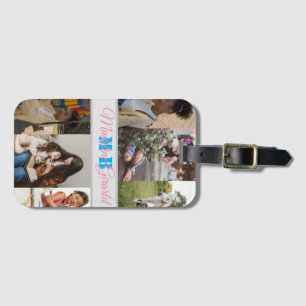 Modern Photo Collage monogrammed iPad Air Cover Luggage Tag