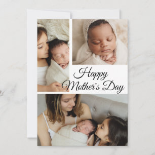Modern Photo collage Mothers Day Holiday Card
