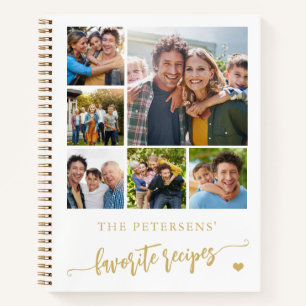Modern photo collage name personalised notebook