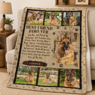 Modern Photo Collage Paws Pet Lover Gift Fleece Blanket