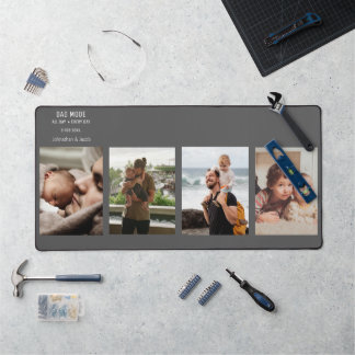 Modern Photo Collage Personalised Dad Mode Desk Mat