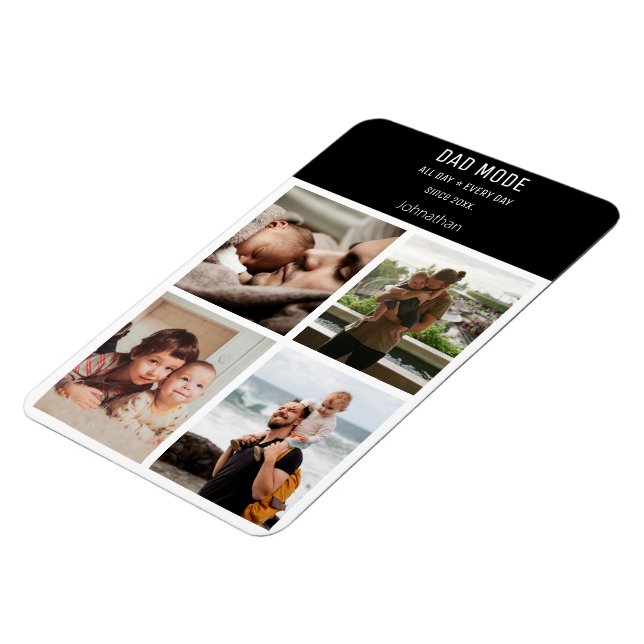 Modern Photo Collage Personalised Dad Mode Magnet (Left Side)