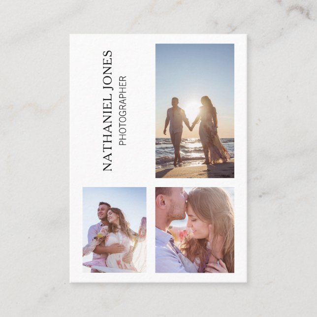 Modern Photo Collage Photographer Photography Business Card (Front)