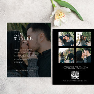 Modern photo collage QR code wedding invitation