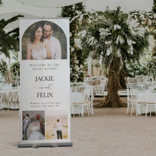 Modern Photo Collage Rehearsal Dinner Welcome Retractable Banner