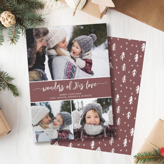 Modern Photo Collage Religious Christmas Holiday Card (Creator Uploaded)