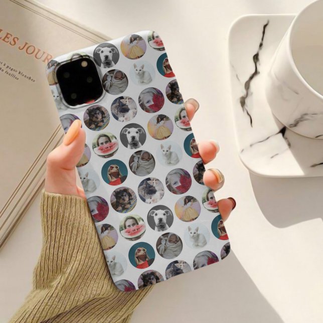 Modern Photo Collage Spot Pattern iPhone Case (Creator Uploaded)