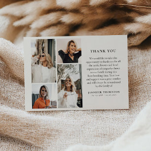 Modern Photo Collage Sympathy Thank You Card