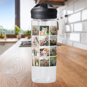 Modern Photo Collage Water Bottle