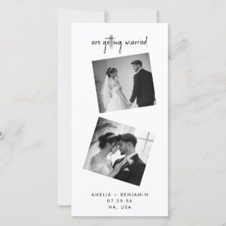 Modern Photo Collage Wedding Bookmark Save The Date