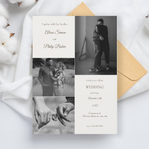 Modern Photo Collage Wedding Invitation