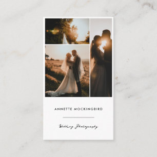 Modern Photo Collage Wedding Photography Script Business Card