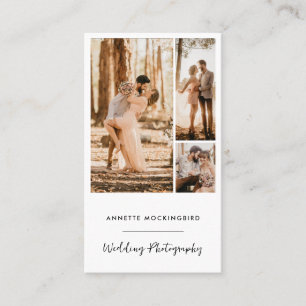 Modern Photo Collage Wedding Photography Script Business Card