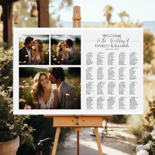 Modern photo collage wedding seating chart