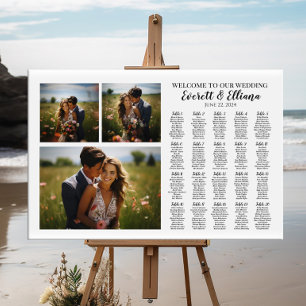 Modern photo collage wedding seating chart