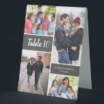 Modern Photo Collage Wedding Table Number<br><div class="desc">Make your wedding reception truly unique and memorable with our Modern Photo Collage Wedding Table Number tent card. Add a personal touch by showcasing favourite photos in a beautiful collage that beautifully captures your love story. Each table number becomes a special memento, creating an instant conversation starter for your wedding...</div>